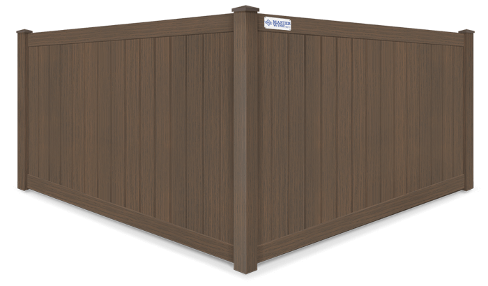Chestnut Brown wood grain vinyl fence company in South Jersey