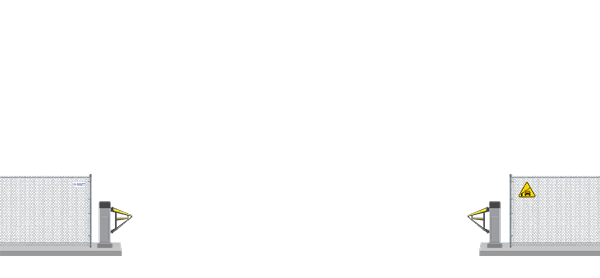 Automated Barrier swing gate  in open position