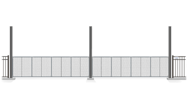 Automated chain link Vertical Lift gate in closed position