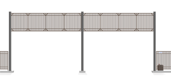 Automated Metal Vertical Lift gate  in open position