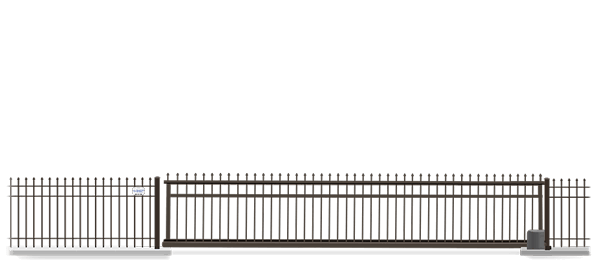 Automated Metal Vertical Pivot gate  in closed position