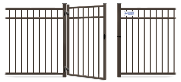Metal gate in open position