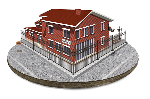 Commercial Wrought Iron fence installation for the South Jersey area.